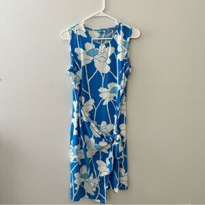 J McLaughlin Sarabelle Freesia Blue and White Floral Wrap Dress NWT Size Large